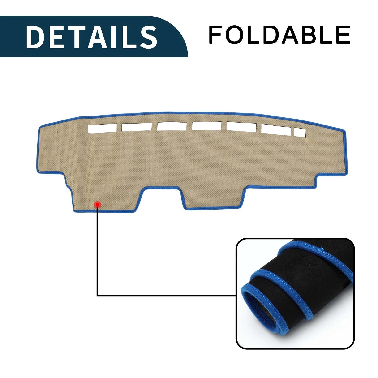 Dashboard Cover Mat for Honda N-Van JJ1 JJ2 (All Years) - Black Blue