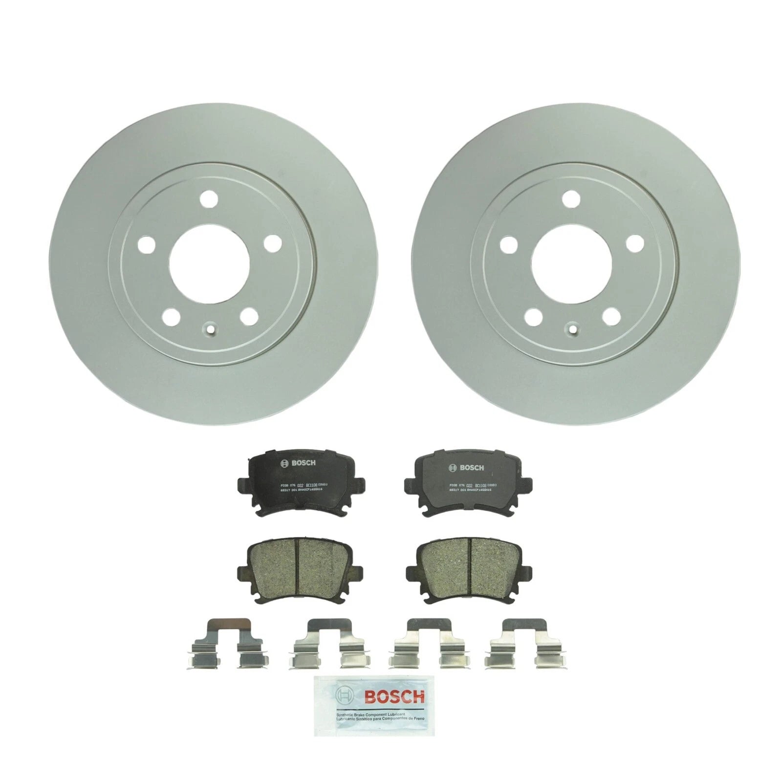 Bosch 288mm Rear Solid Rotors & Ceramic Brake Pads Kit for Audi A4 Quattro