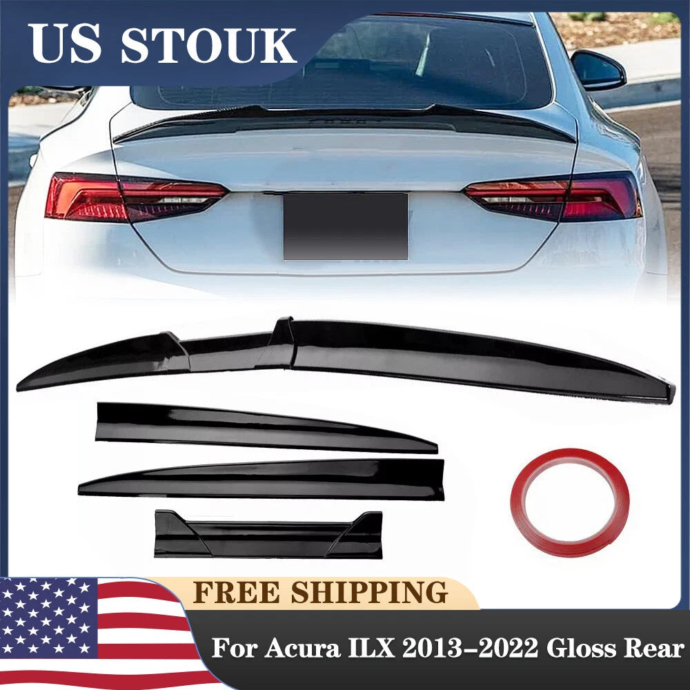 Rear Roof Trunk Spoiler Lip for Acura Passat Glossy Black