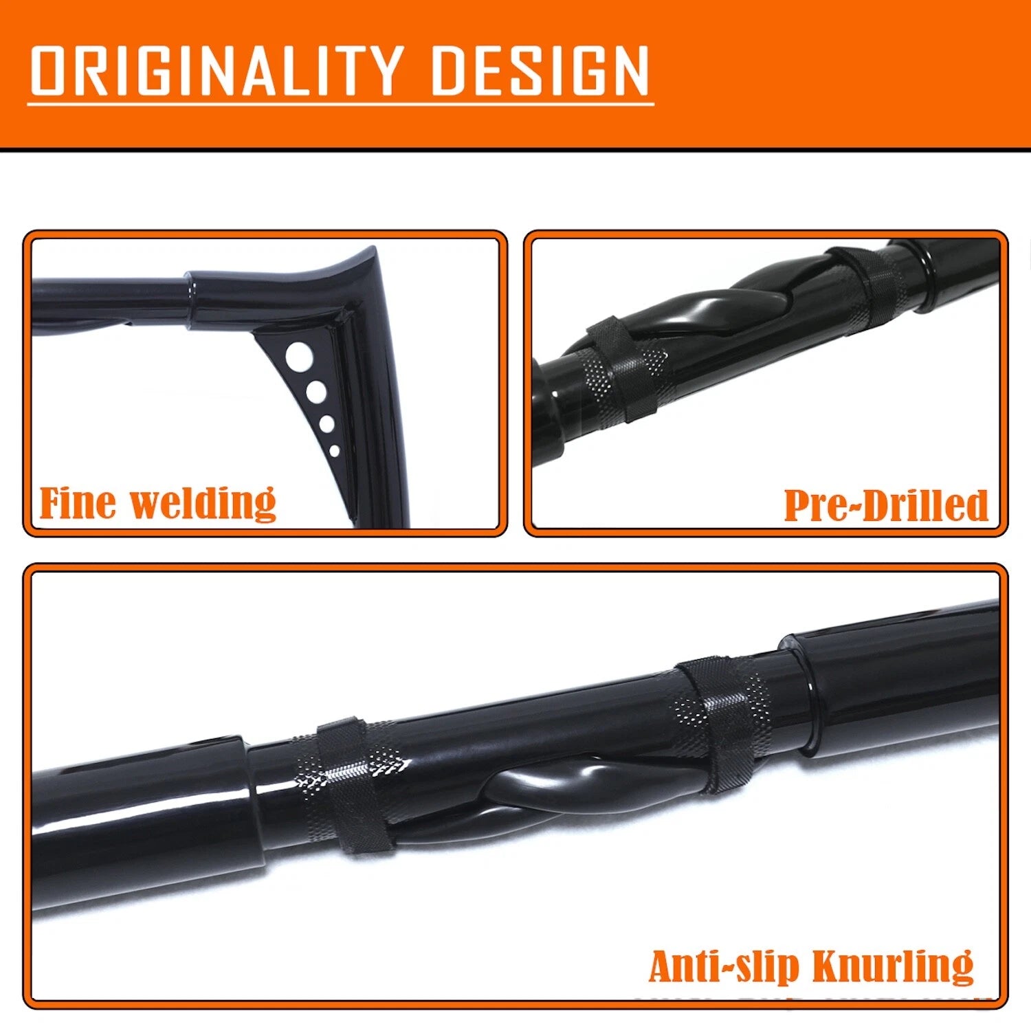 16" Black Pre-Wired 25mm Ape Hanger Handlebar for Harley Road King (2014–2015)