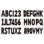Set of 4 Black Decals A-Z & 0-9 for Boat Registration Stickers