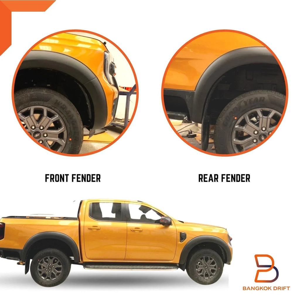 Smooth Matte Black Fender Flare Arch for Ford Ranger Wildtrak (2022-2023)