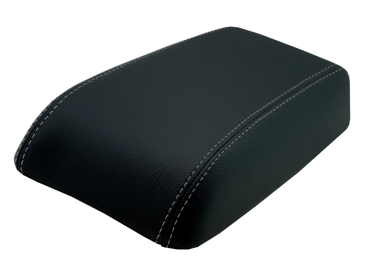 Leather Console Lid Armrest Cover for Ford Fusion (2006–2009) Gray Stitch