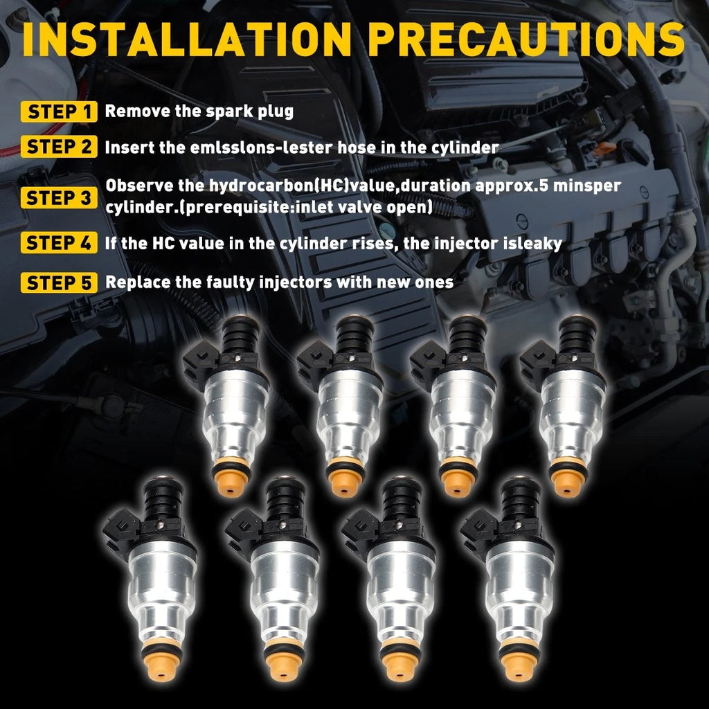 Set of 8 42LB Fuel Injectors for GM LT1 LS1 LS6 Mustang V8 440cc EV1