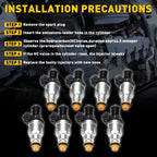 Set of 8 42LB Fuel Injectors for GM LT1 LS1 LS6 Mustang V8 440cc EV1