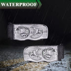 Clear Lens Chrome Housing Headlights for Dodge Ram 1500 2500 3500 (2002–2005)