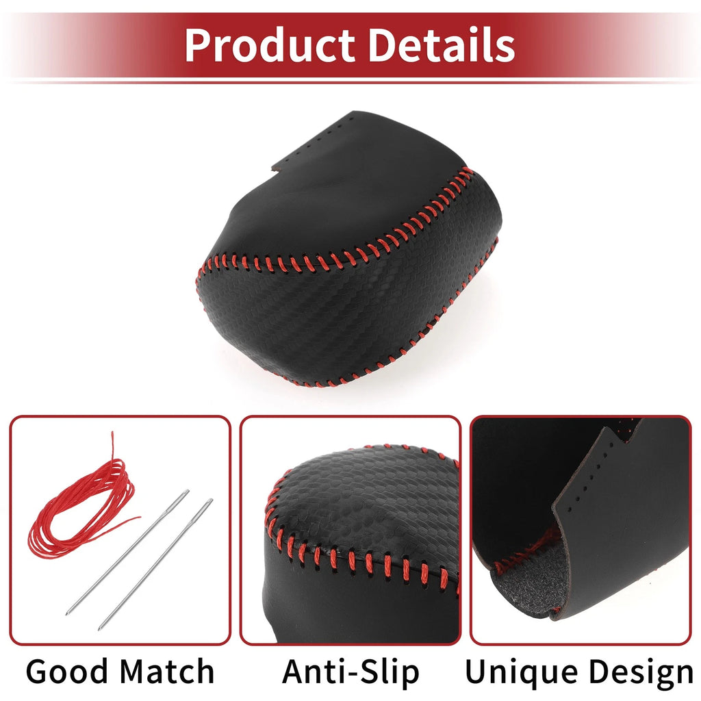 1 Pc Gear Shift Knob Cover for Honda HR-V (2023–2024) Black Carbon Fiber Red