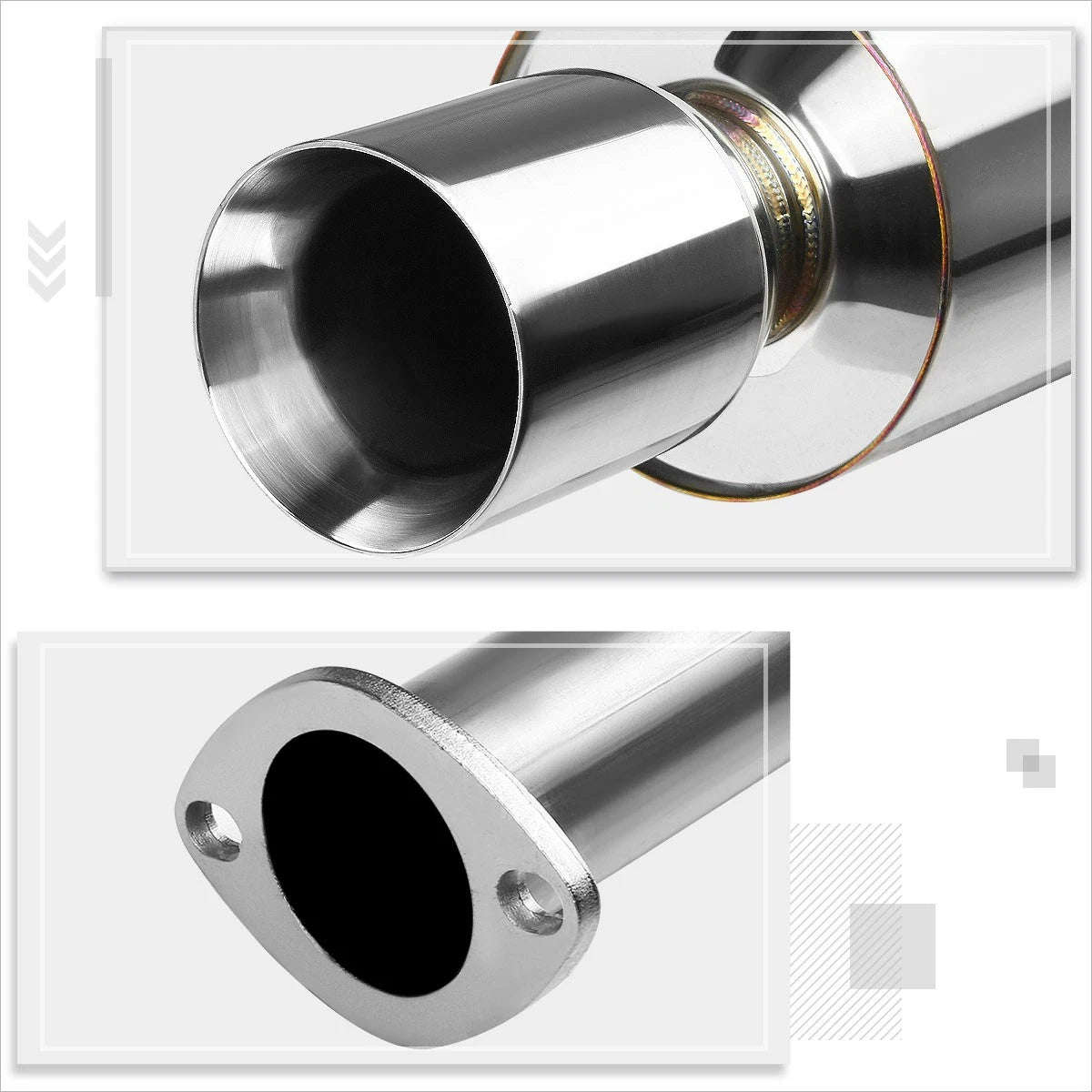 4" Rolled Tip Muffler Racing Catback Exhaust for Honda Civic Si EP3 (2002–2005)