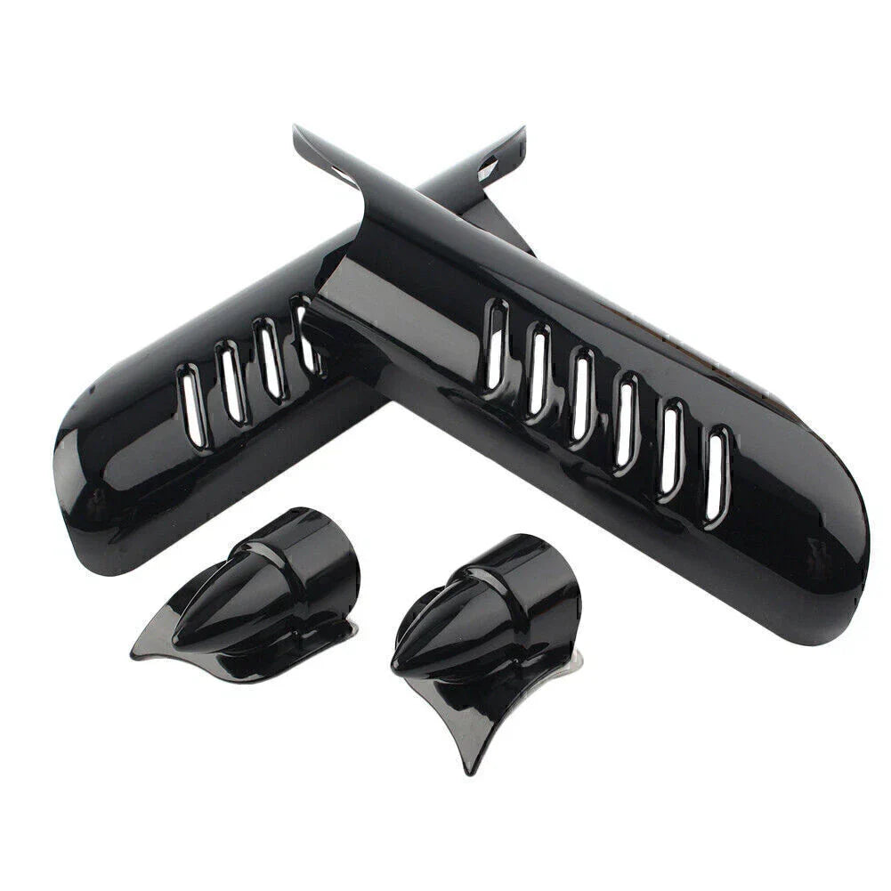 Fork Lower Leg Deflectors Shield Covers Black for Harley Touring FLHT (2000-2013)