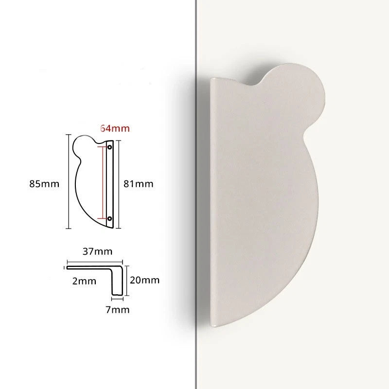 Set of 4 Bear Handle Cabinet Pulls Aluminum Alloy Modern Minimalist Design
