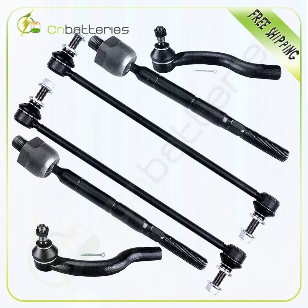 6pc Front Suspension Sway Bar Link Kit + Tie Rod End for Toyota RAV4 (2006–2015)
