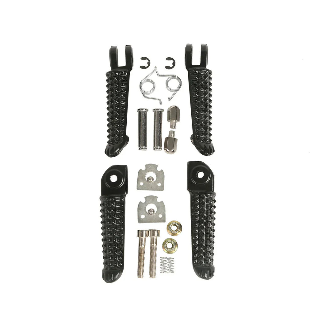 Black Driver Passenger Footpegs for Yamaha YZF R1 R6 (1998-2025) (2003-2020)
