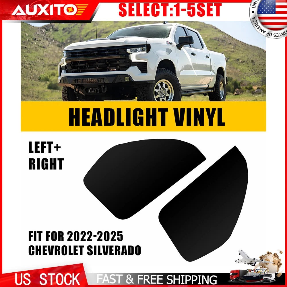 2X Smoke Vinyl Tint Overlay Decals for Chevy Silverado Side Marker Lights (2022–2023)
