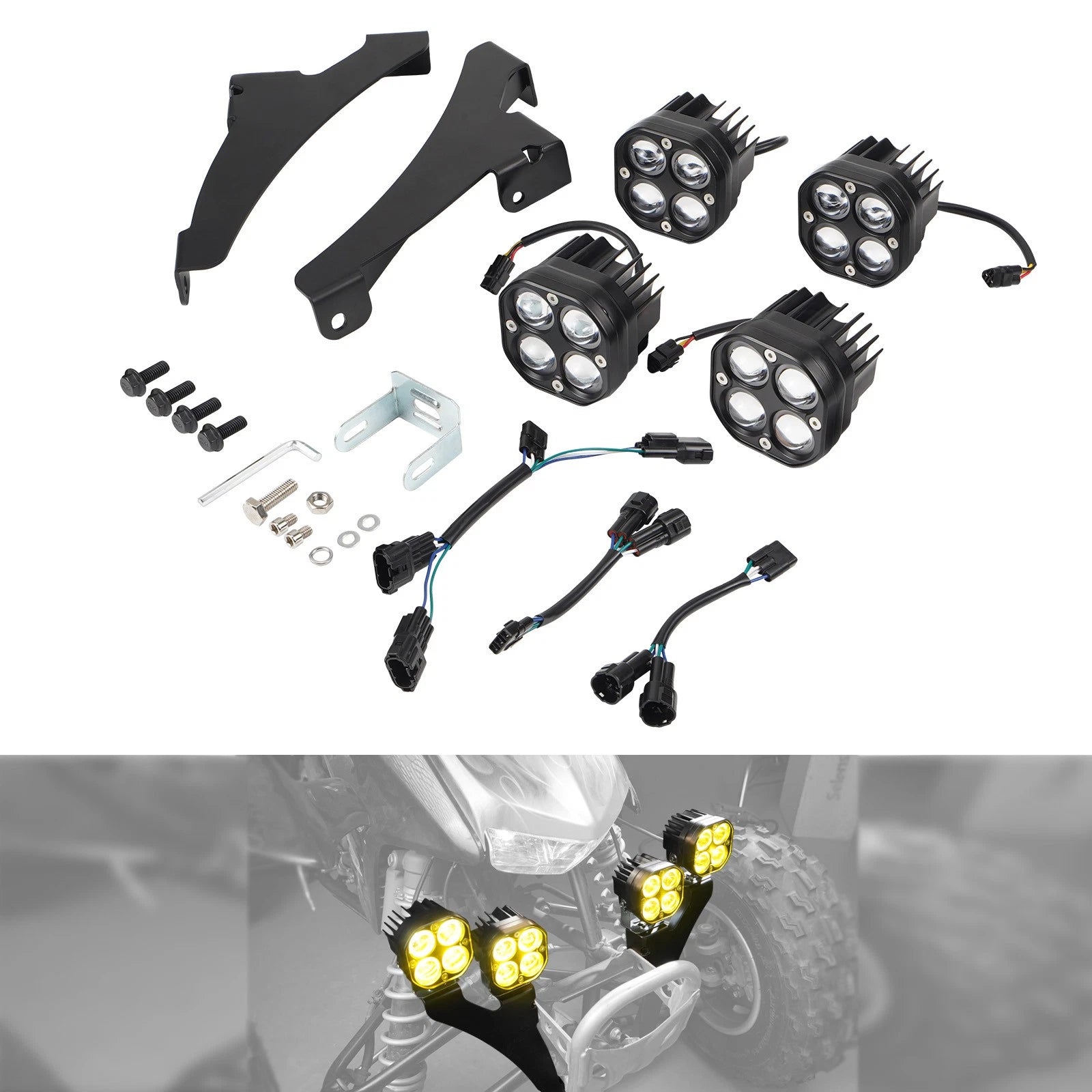 4PCS LED Fog Lights for Honda TRX450ER (2006–2014)