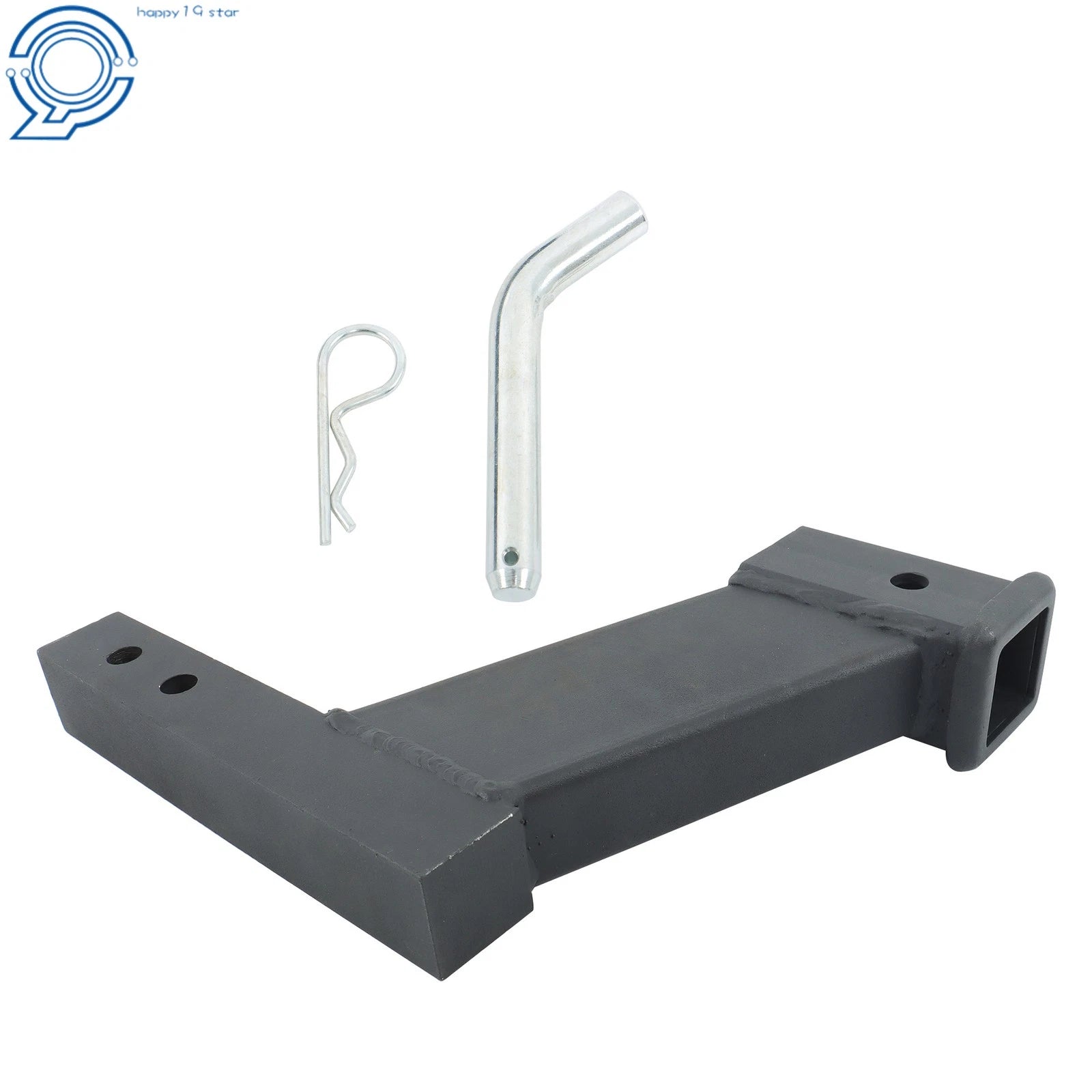 2 Inch Black Receiver Hitch Adapter for Trucks (10 Inch Rise Drop)