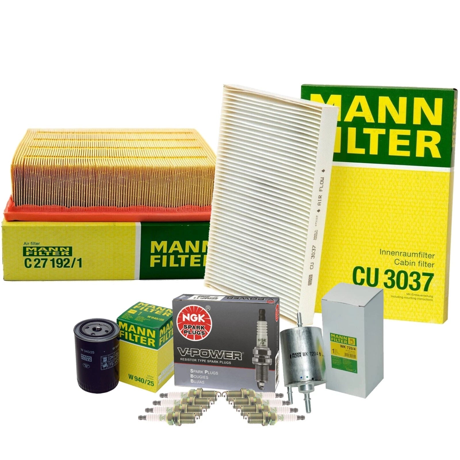 Tune-Up Kit with Mann Filters & NGK Spark Plugs for BMW A4 Cabriolet (2003–2009)