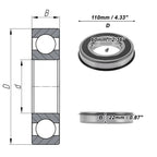 Deep Groove Ball Bearing 6212NR2RS for Scooter Skateboard (60x110x22mm)