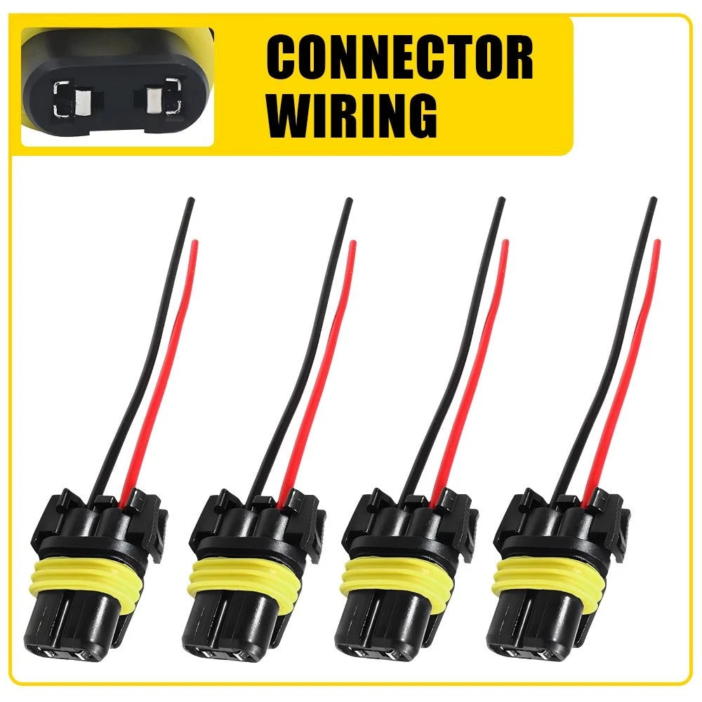 Set of 4 Headlight Wiring Harness Socket Connectors for 9006 9005