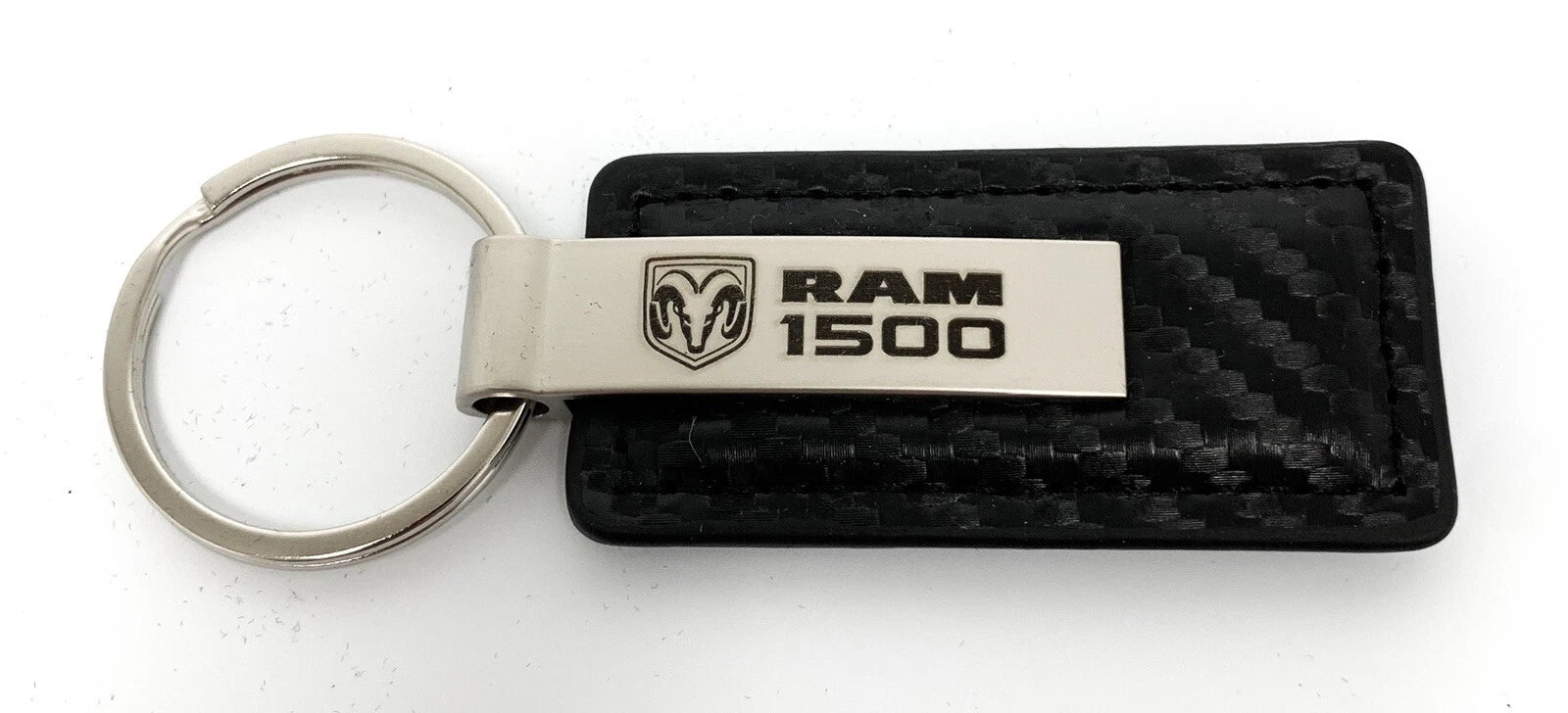 Leather Key Chain Carbon Fiber Style Licensed for Dodge Ram 1500 (2009–2024)