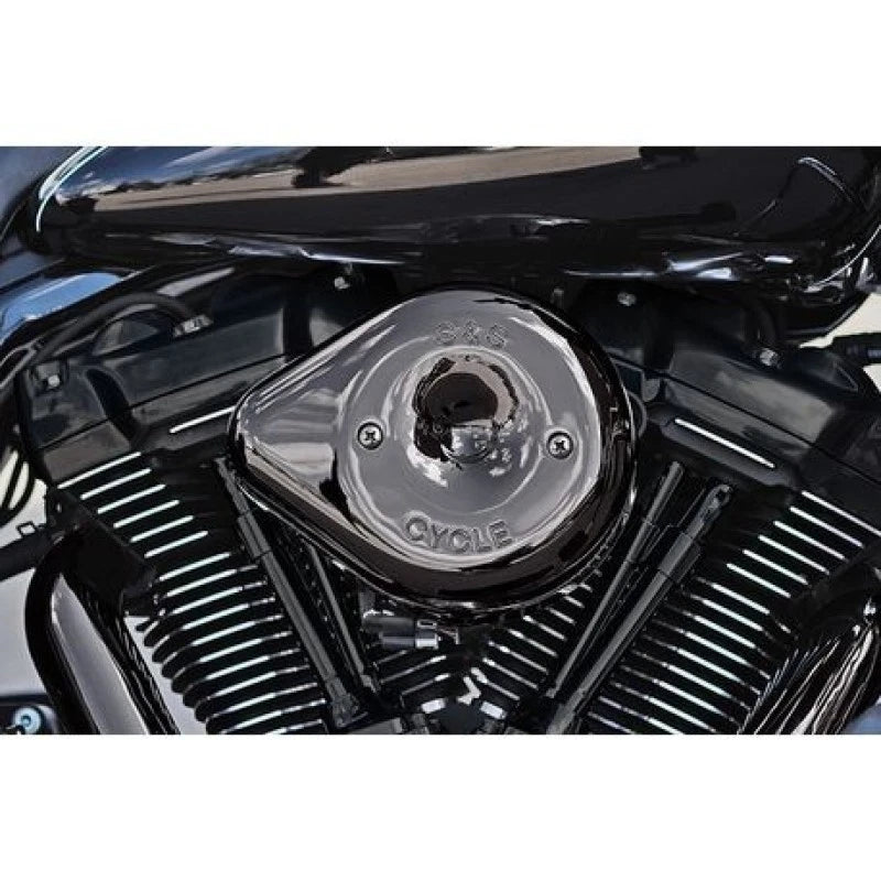 S&S Cycle Air Cleaner Kit for Harley M8 Models (2017–2023) - Lava Chrome Teardrop