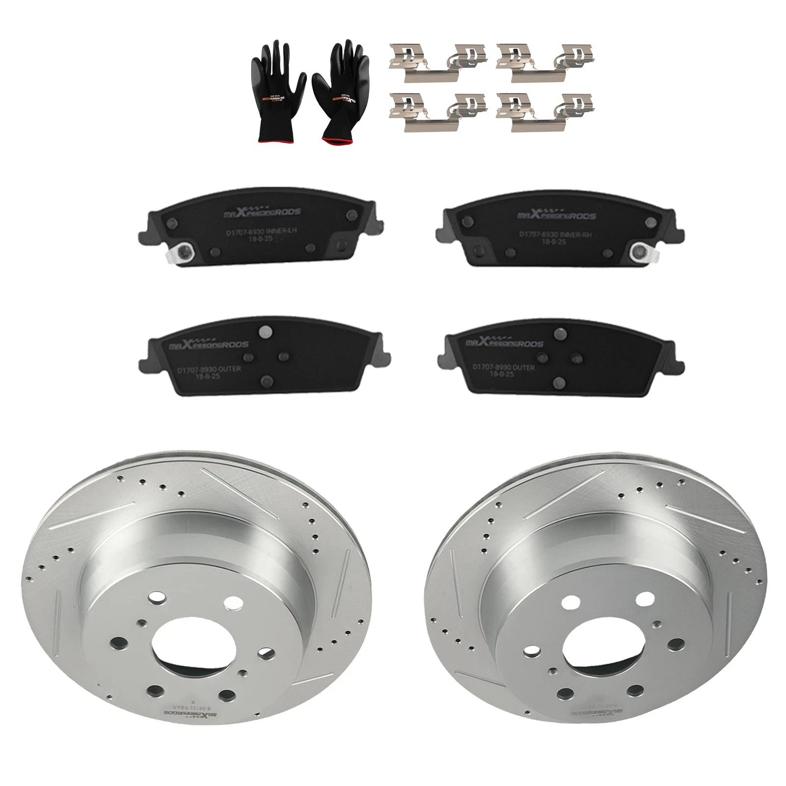 Rear Brake Rotors and Pads Kit for GMC Sierra 1500 (2014–2019) S-55133 P-1707