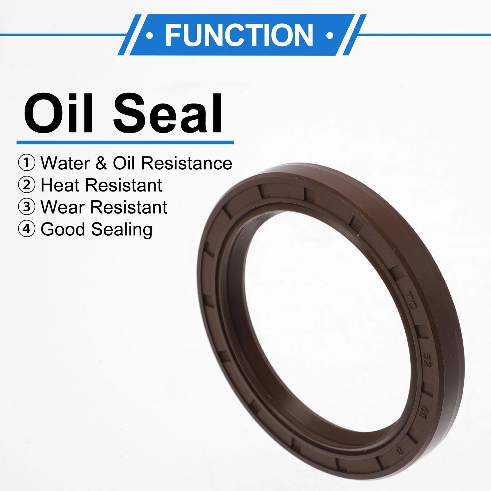 2X Oil Seal Rotary Shaft Seal FKM Rubber 52x68x8mm for Various Models