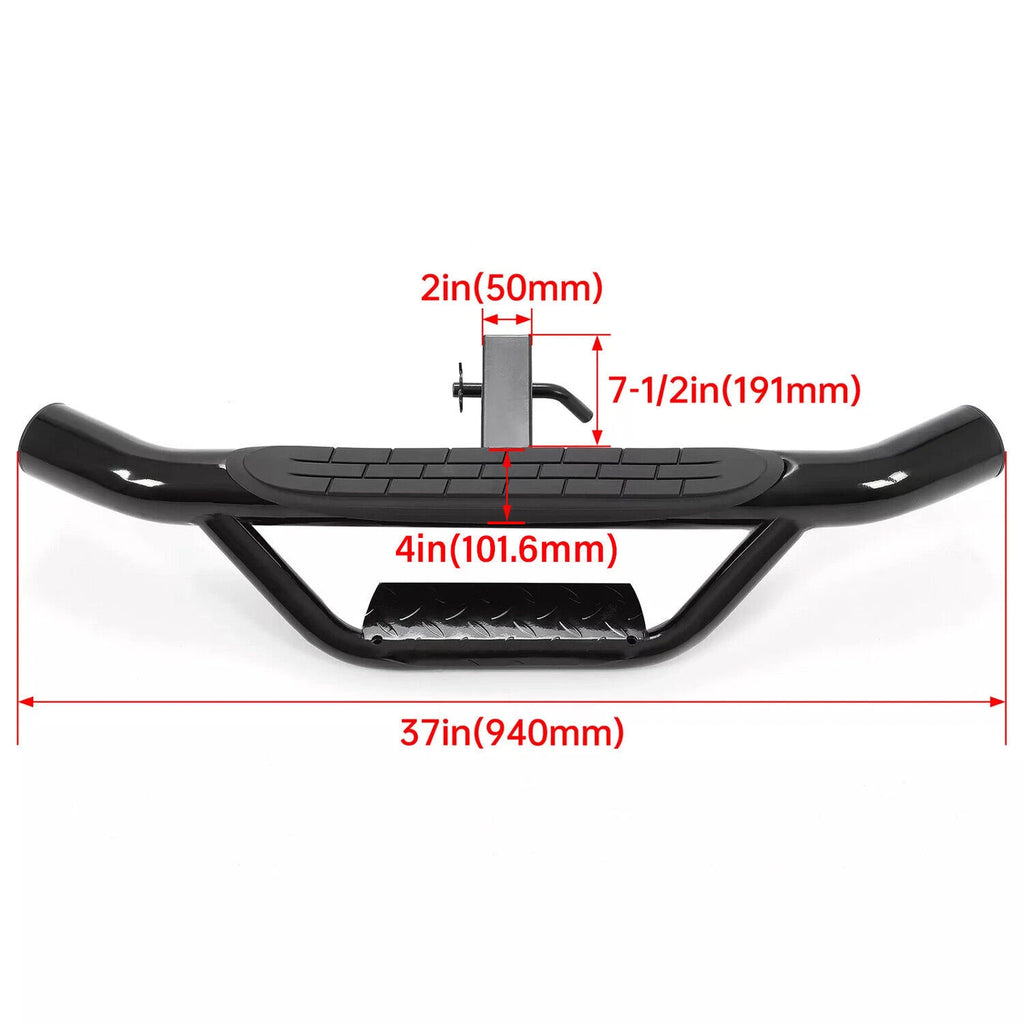 2" Receiver Rear Trailer Tow Hitch Step Bar Bumper Guard for Truck