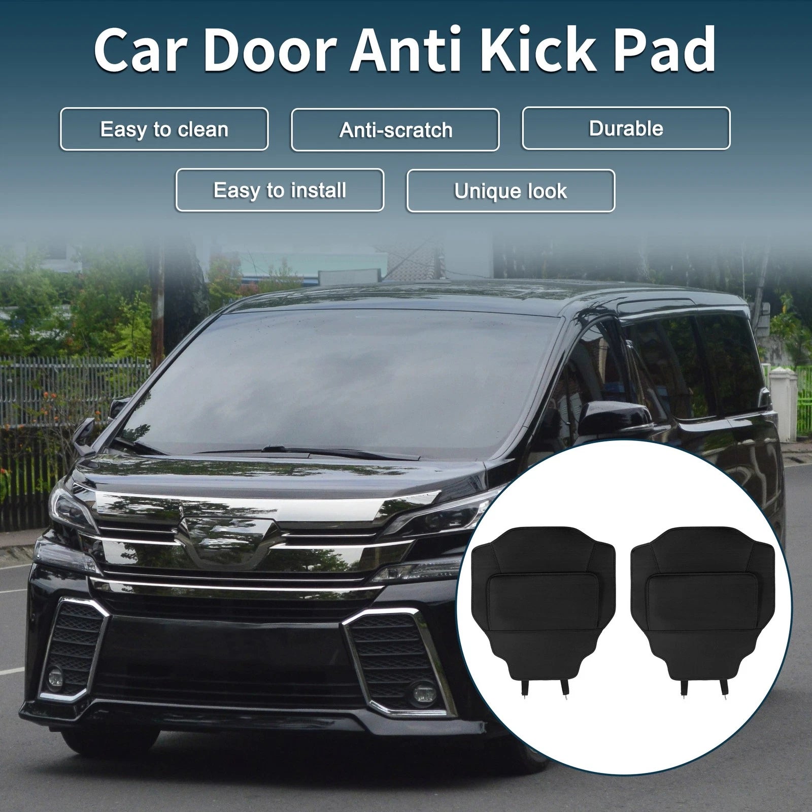 Leather Anti Kick Pad Sticker for Toyota Vellfire Alphard 40 (2015–2020)