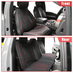 Set of 5 Front Rear Seat Covers for Toyota Tacoma (2005–2024) Black Red