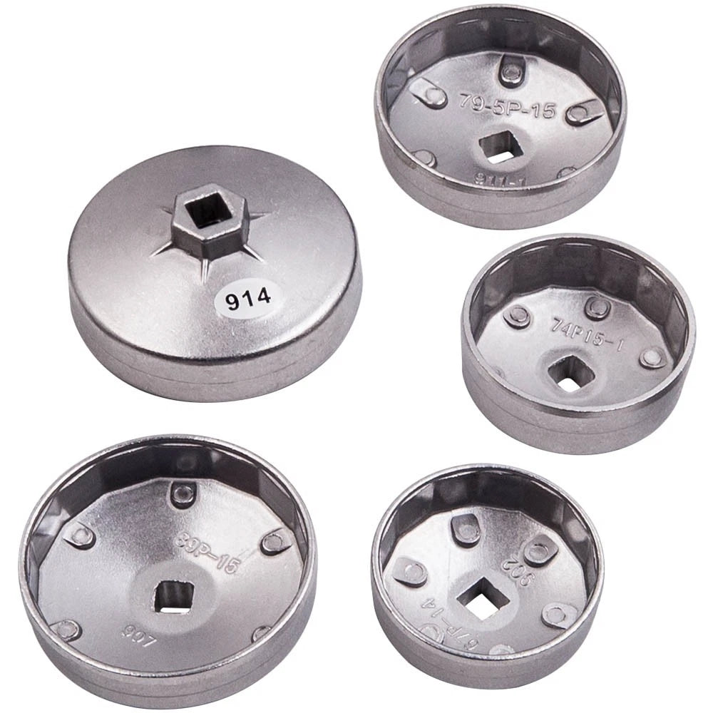 1/2" Drive Oil Filter Socket Cup Cap Tool Kit for Adjustable Wrench (—)