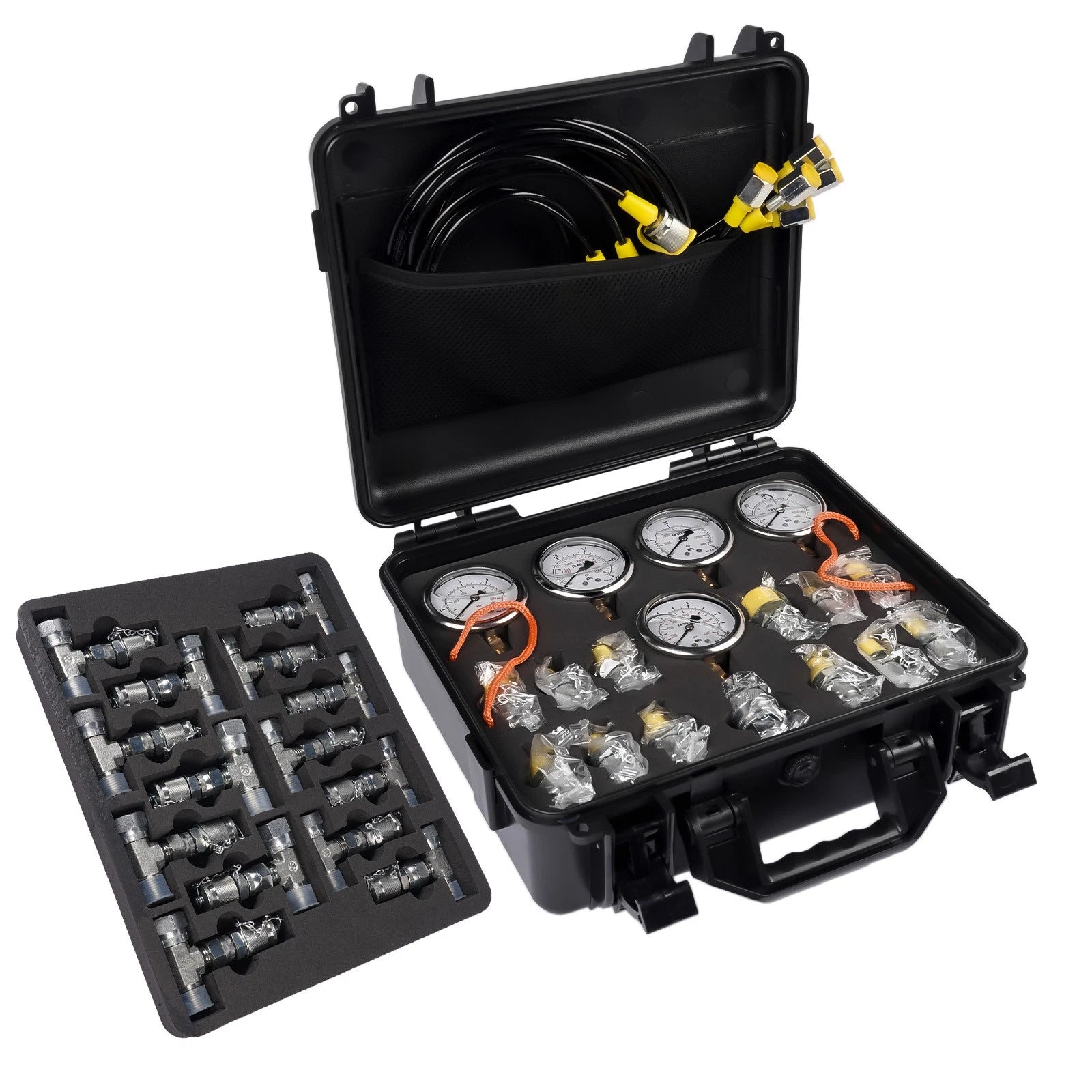 Hydraulic Pressure Test Kit for Universal Applications (5 Gauges, 5 Hoses)