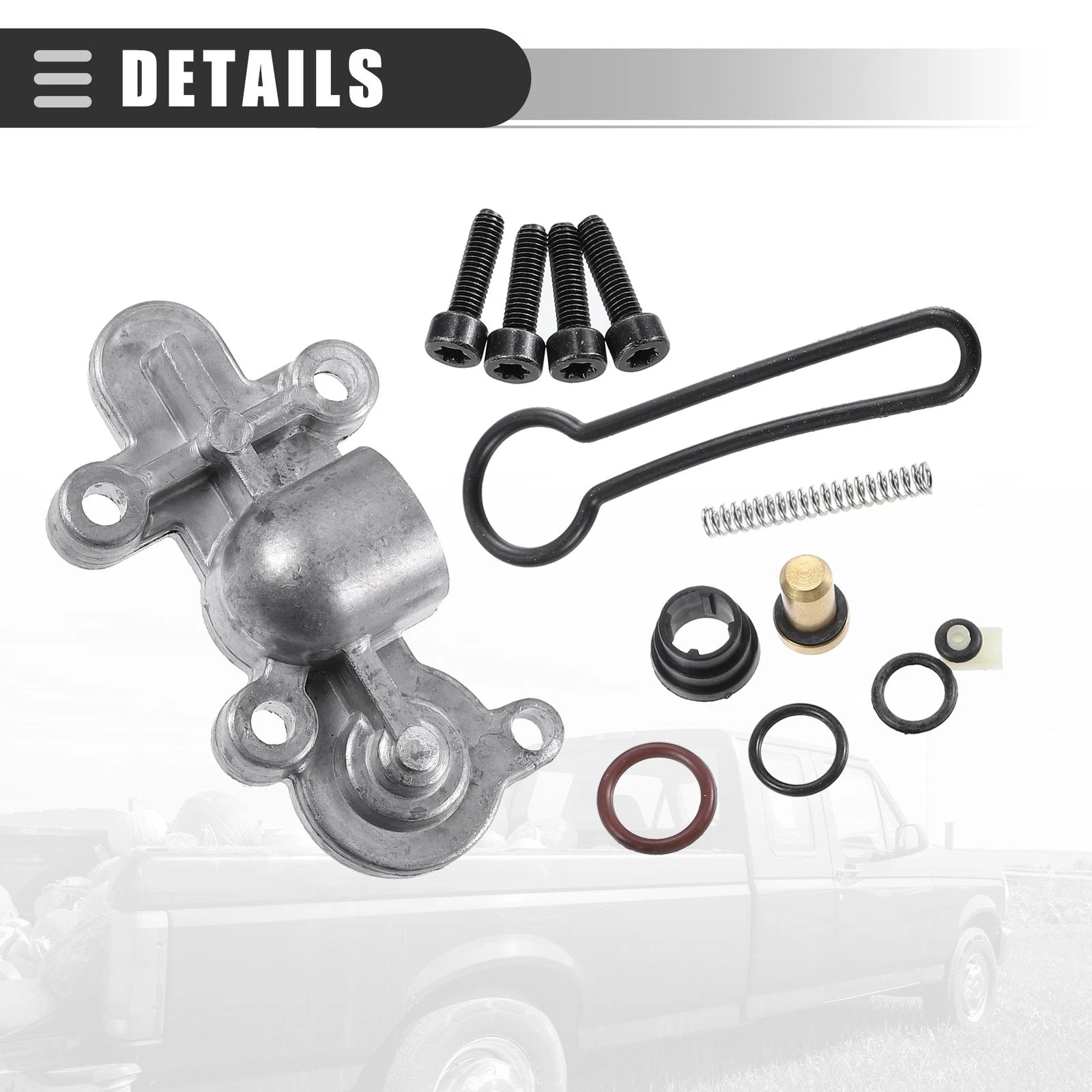 Fuel Pressure Regulator Kit for Ford (2003–2007) 3C3Z9T517AG Silver Black
