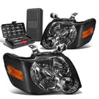 Pair of Smoked/Amber Signal Headlight Lamps for Ford Expedition (2006–2010)