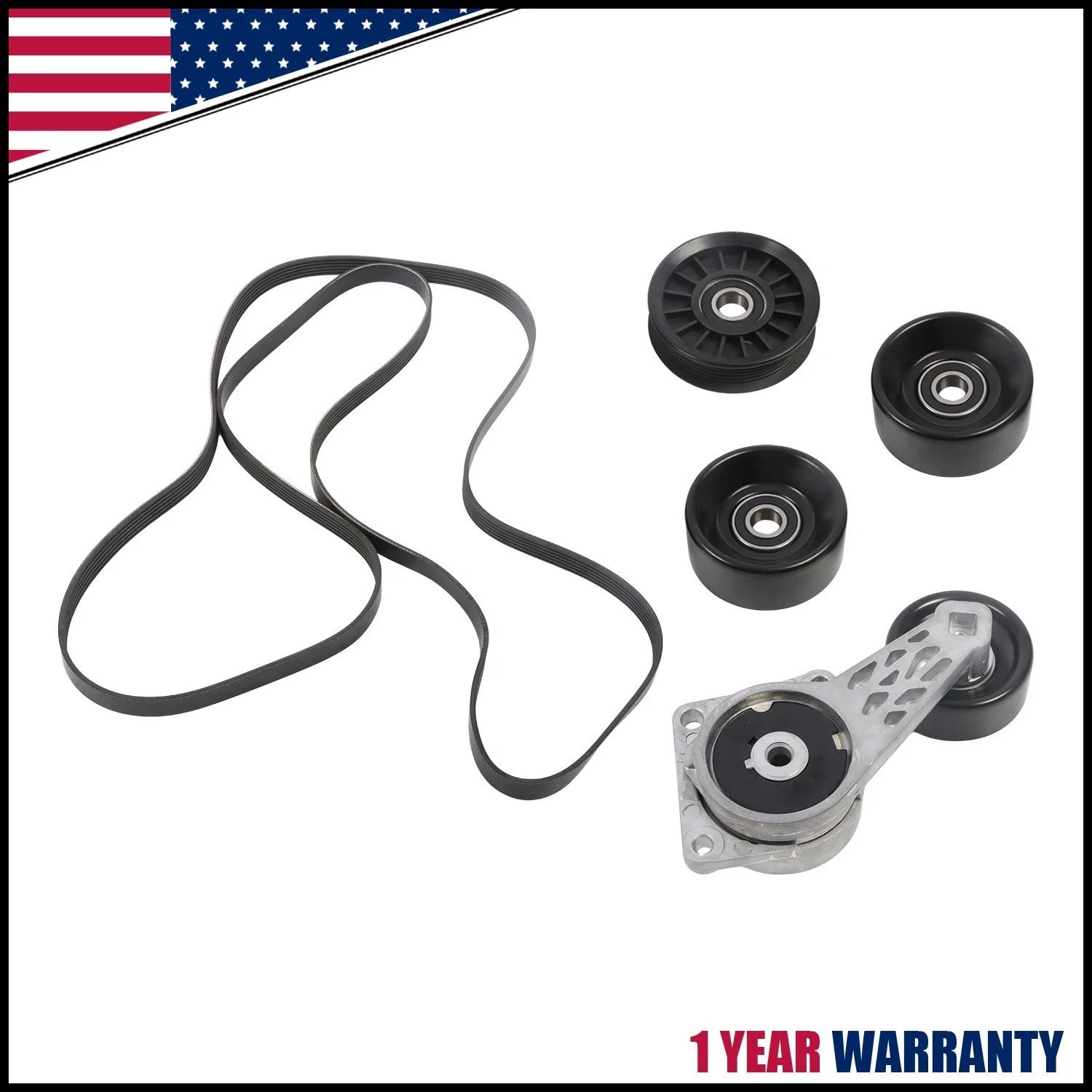 Serpentine Belt Tensioner Pulley Component Kit for Ford (2005–2014) 90K-38274A