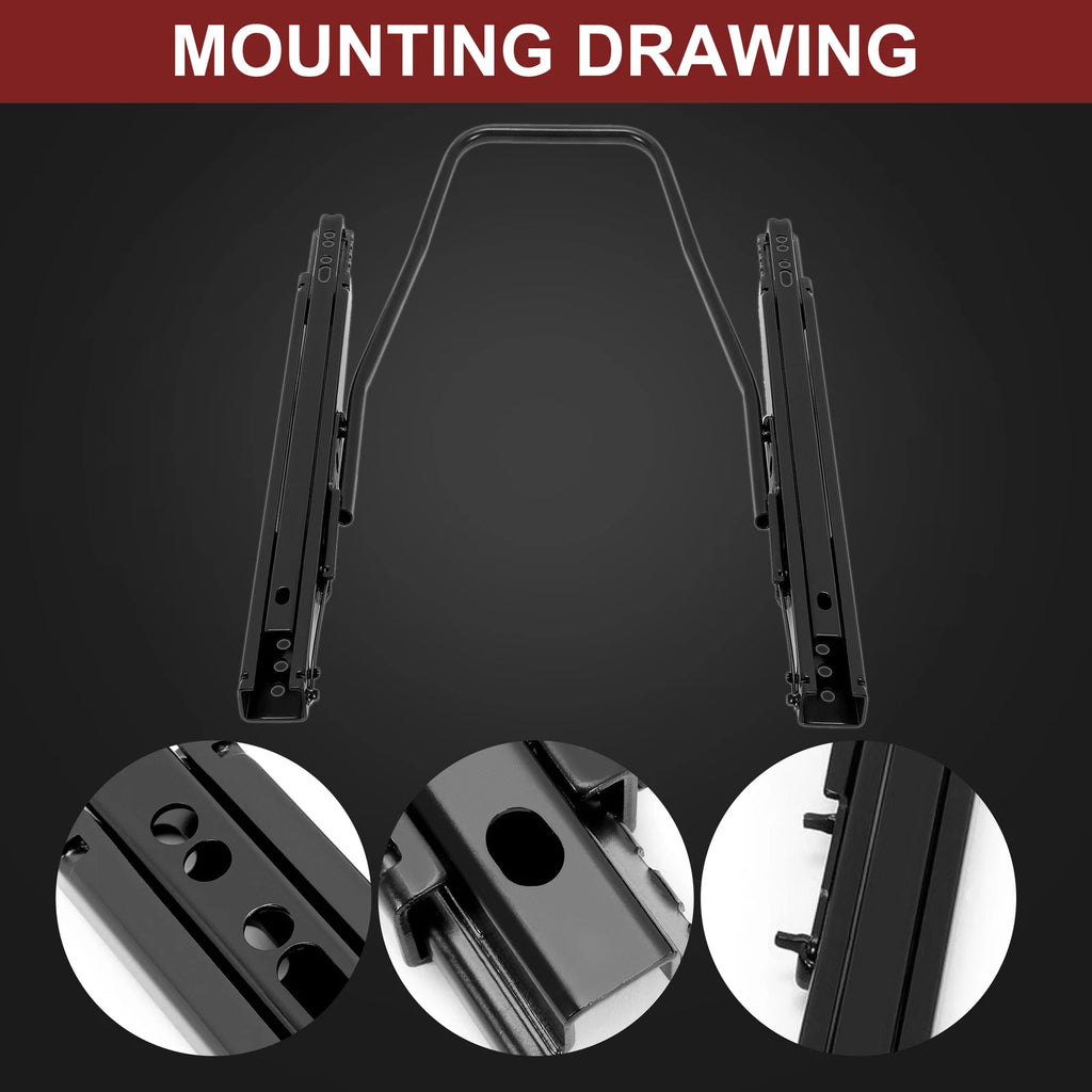 Dual Lock Racing Seat Base Slider Rail Bracket for Universal Fit
