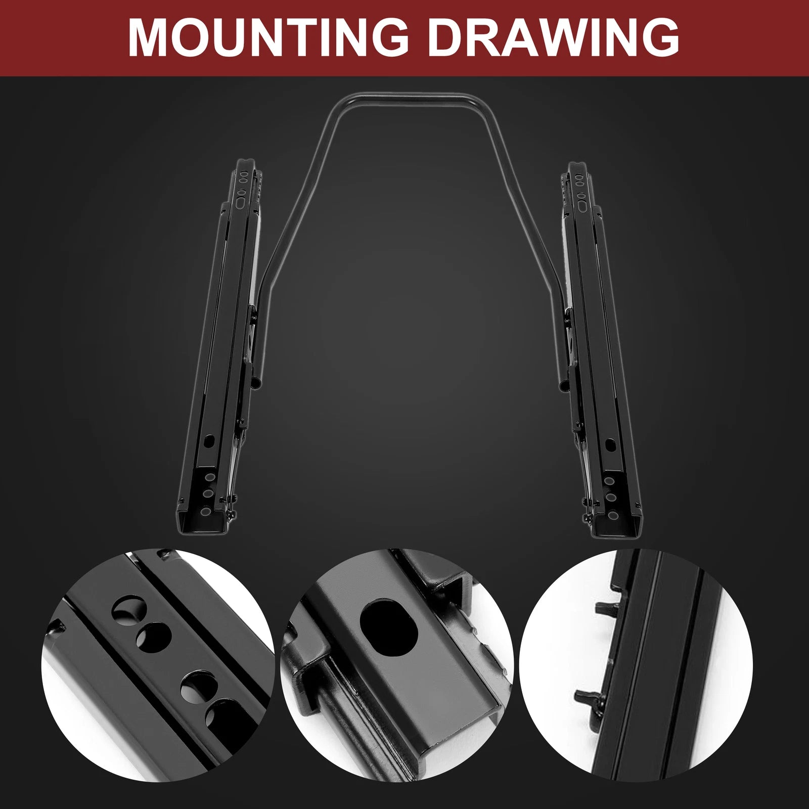 Dual Lock Racing Seat Base Slider Rail Bracket for Universal Fit