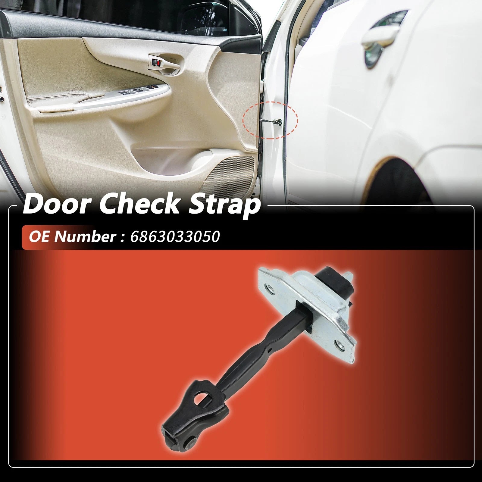 Rear Left/Right Door Check Strap for Toyota Camry (2002–2006) No.6863033050