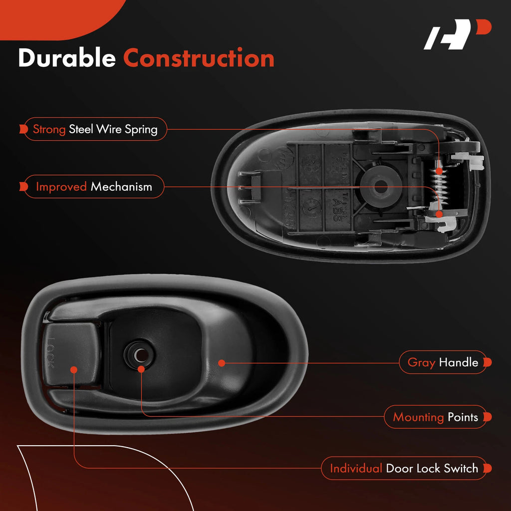 Front Right Interior Door Handle for Kia Spectra (2002-2004) Gray