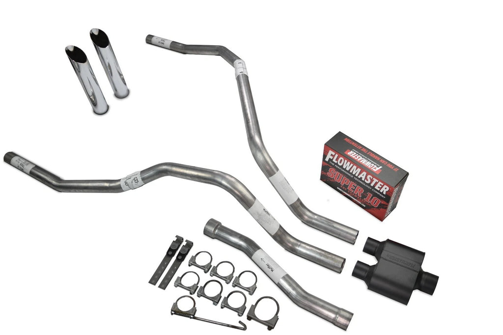 Dual Exhaust 2.5" Flowmaster Super 10 Slash Cut Tip for Nissan Titan (2004–2006)