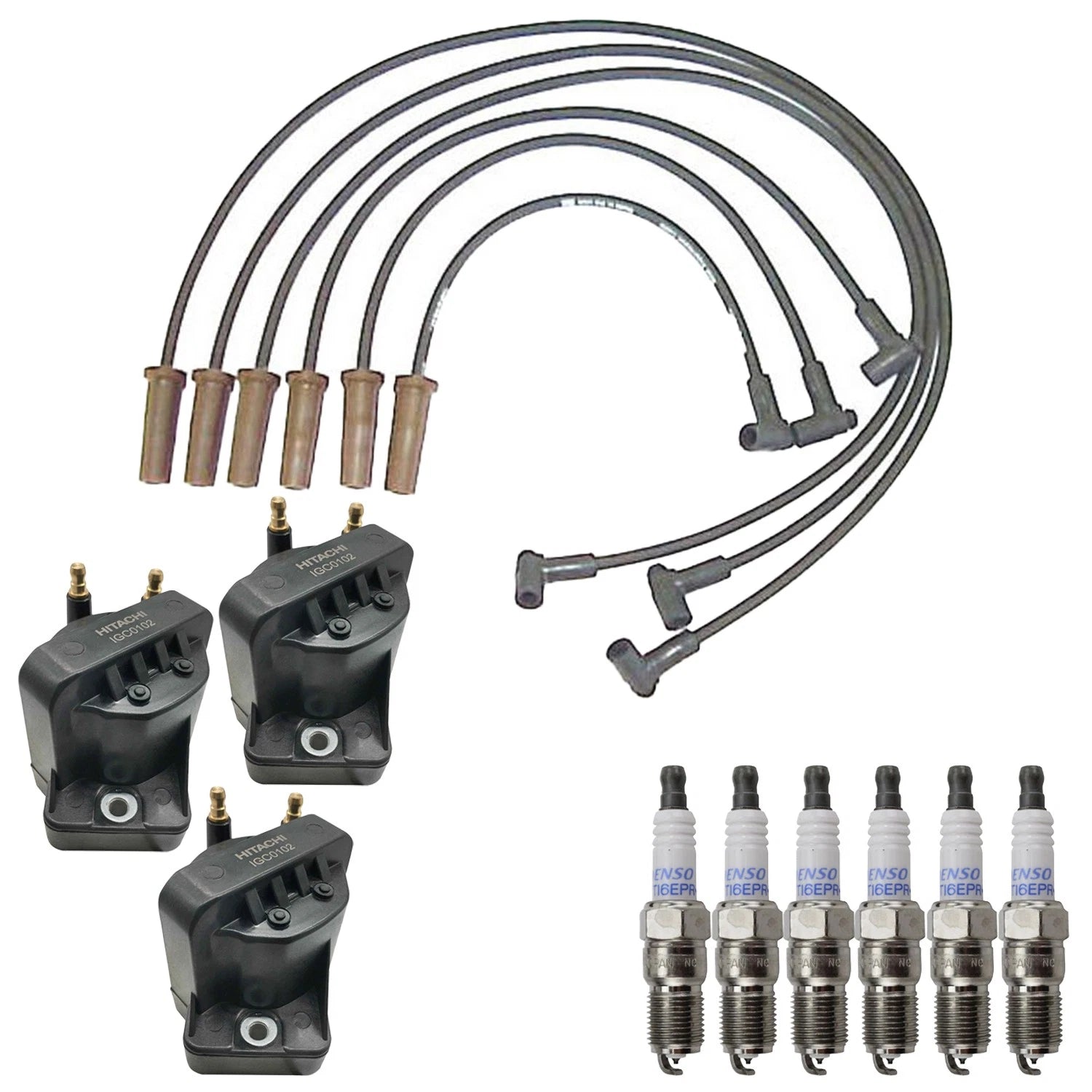 Set of 3 Ignition Coils & 6 Iridium Spark Plugs for 1988 V6