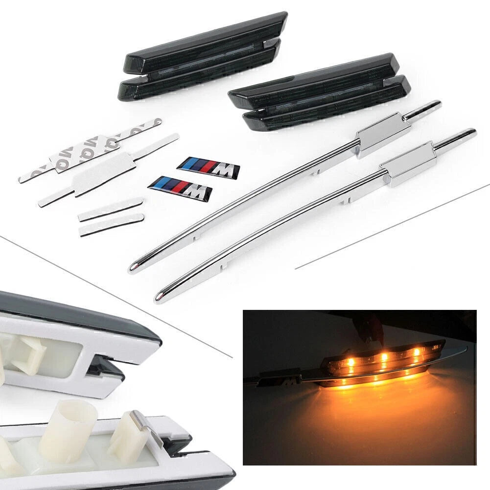 LED Side Marker Amber Light Turn Signals for BMW M E90 E91 E92 E93 E81 E88 E60 (2006–2013)