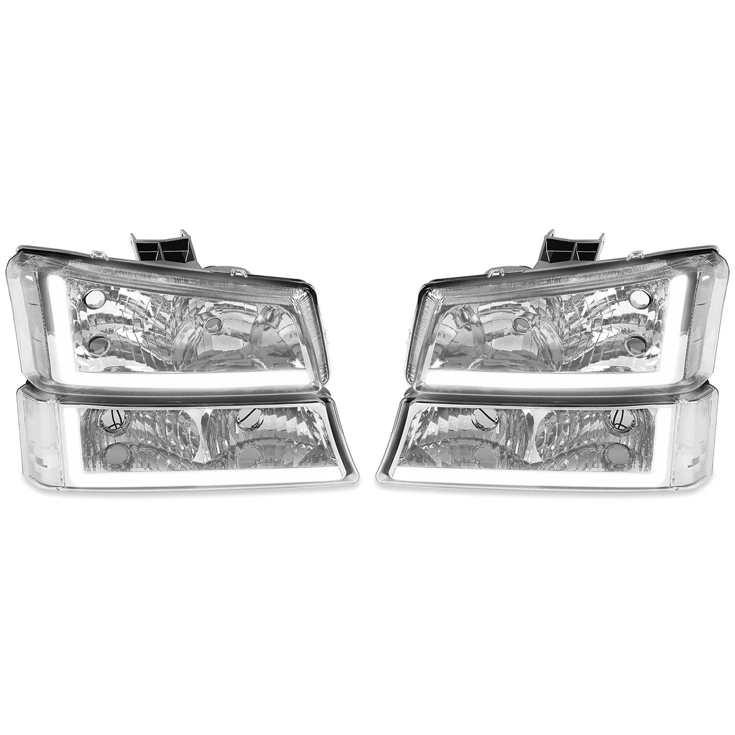 LED DRL Headlight Bumper Lamps for Chevy Silverado Avalanche 1500-3500 (2003-2007)