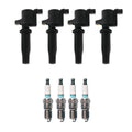 Set of 4 Ignition Coils & 4 Iridium TT Spark Plugs for Ford Focus (2000–2007)