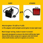 2" Smoked 15-LED Brake Light for Trailer Hitch Cover