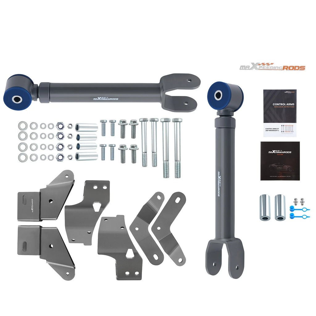 Front Upper Adjustable Control Arms + Brackets for Jeep Cherokee XJ (1997–2001)