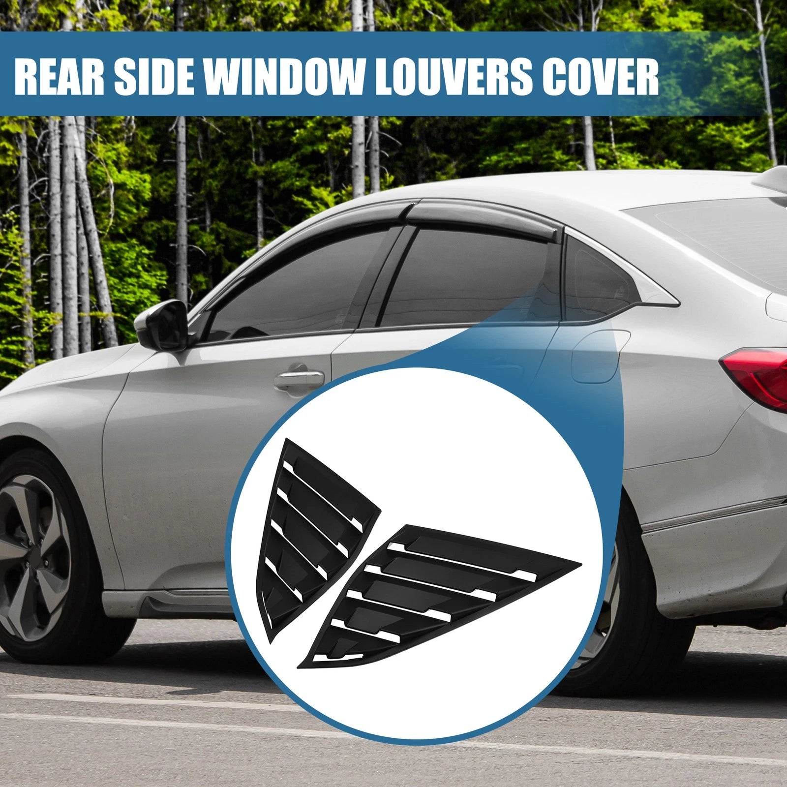 1 Pair Rear Side Window Louvers Air Vent Cover for Honda Accord (2018–2022) 726215265392