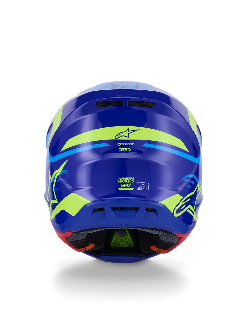 Alpinestars SM7 Deed Off-Road Helmet for Large Size (Blue/Yellow Fluo)
