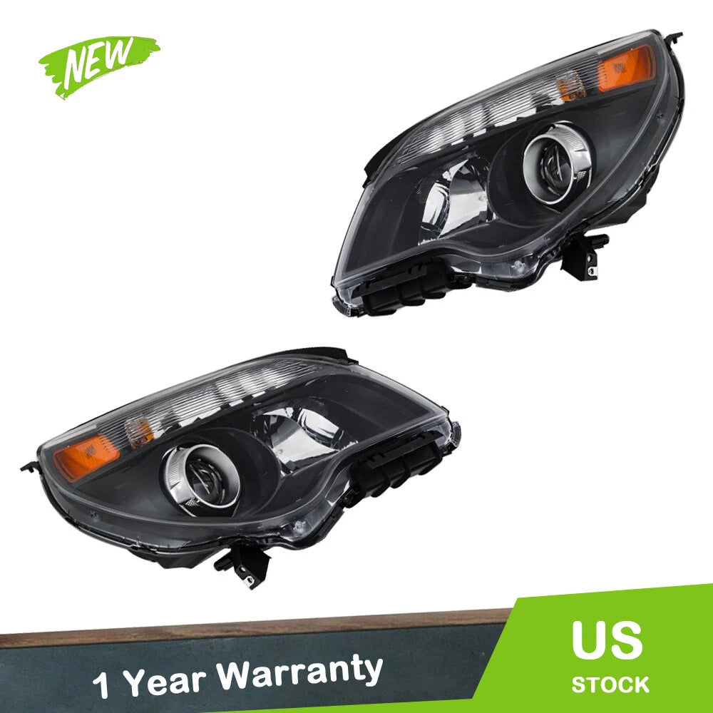 Headlamp Assembly for Chevy Equinox (2011–2015) Clear Halogen Black