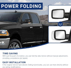 Set of 2 Mirrors for Ram 1500 (2014–2018) Power Fold Heated Puddle Light