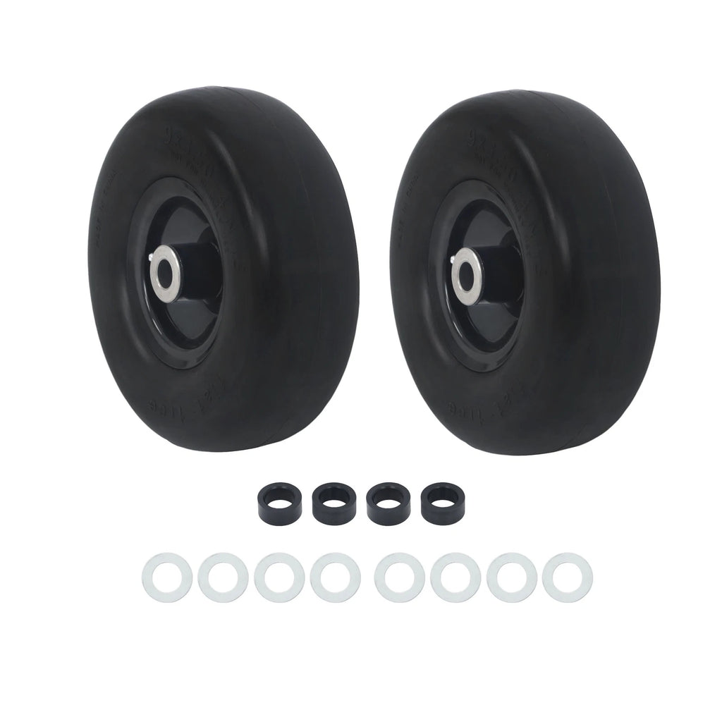 2-Pack Flat Free Tire and Wheel Assembly for Lawnmower